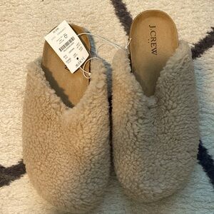 J.Crew Shearling Slides Mules